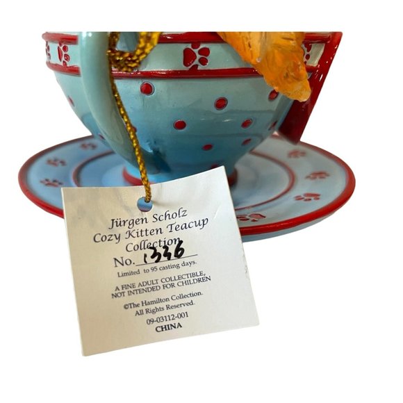 2 Jürgen Scholz Cozy Kitten Teacups Making Music & Frisky Business Cat Figurines - Picture 11 of 14